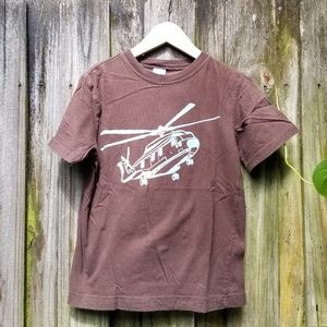 Kids Brown Gymboree Tee with Helicopter Print Sz 6